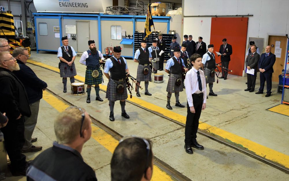 Zak Hilferty (13) from Auchenharvie Academy singing ‘I Vow To Thee My Country’ during the ceremony