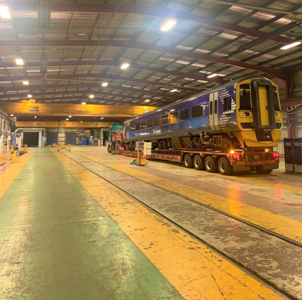 First coach to arrive in Brodie Engineering's new depot